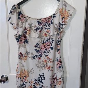 Flower off shoulder dress